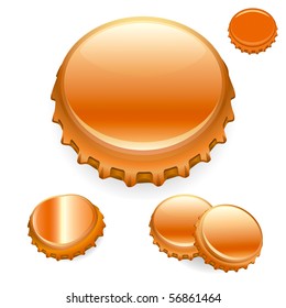 Vector Bottle Caps - Bronze  "Full compatible - gradients"