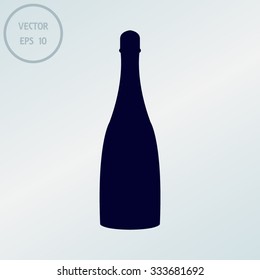 Vector bottle of champagne 