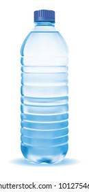 Vector Bottle With Clean Blue Water