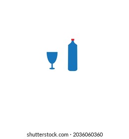 vector bottle clipart or logo or minimalist illustration