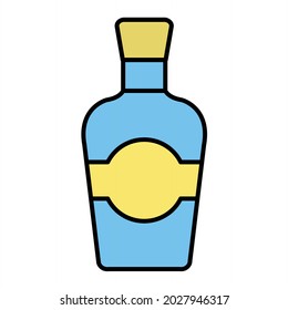 Vector Bottle Filled Outline Icon Design
