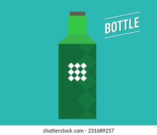 vector bottle geometric green