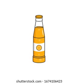 vector bottle glass soft drinks illustration flat design minimalist