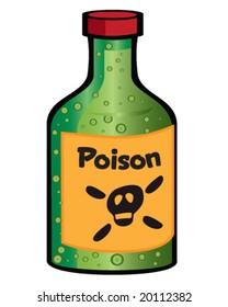 vector bottle of green poison