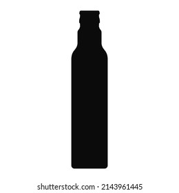 Vektorflasche Symbol schwarze Farbe einzeln auf weißem Hintergrund für Plastikrecyclingzeichen, Getränkebehälter, Wasser, Alkohol. 10 eps