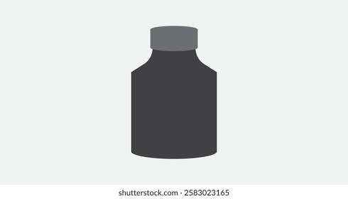 Vector Bottle Icon | Minimalist Outline Bottle Symbol for Packaging, Medical, and Beverage Design. Empty Jar Vector Design Symbol. Bottle Illustration.