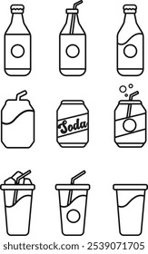 Vector bottle, icon set to used in any media and design