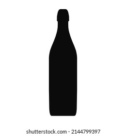 Vector bottle icon vector silhouette black color isolated on white background for plastic recycling sign, container, water, alcohol. 10 eps