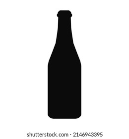 Vector bottle icon vector silhouette black color isolated on white background for plastic recycling sign, container, water, alcohol. 10 eps