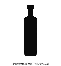 Vektorflasche Symbol Silhouette schwarze Farbe einzeln auf weißem Hintergrund für Plastikrecyclingzeichen, Behälter, Wasser, Alkohol. 10 eps