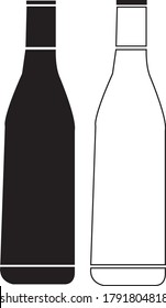 vector bottle icon.vector illustration in black color.vector clip art of bottle.