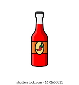 vector bottle ketchup beer soft drink illustration icon flat design