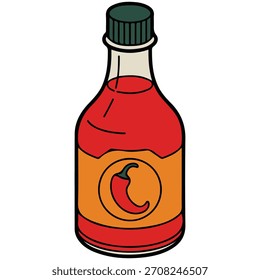 Vektor-Flasche Ketschup Bier Softdrink Symbol flaches Design einzeln auf weißem Hintergrund