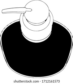 vector bottle with liquid soap disinfector on a white background different views