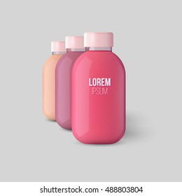 Vektorflasche Mock up.Juice oder Smoothie Flasche für Design