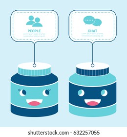 Vector bottle mockup container smile infographic concept.