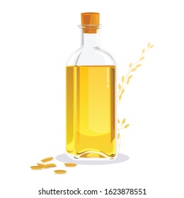 Vector - a bottle of rice bran oil.