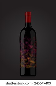 Vector bottle of vine