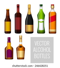 Vector bottles of alcohol for your design