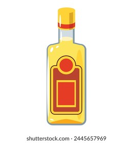 Botellas de Vector de bebidas alcohólicas con ilustración de vasos.