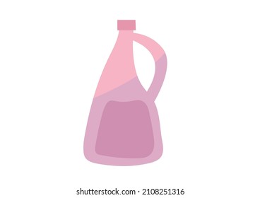 Vector bottles with dishwashing detergent and surfaces in cartoon style isolated on white background. Cleaning tools. Illustration for a cleaning company