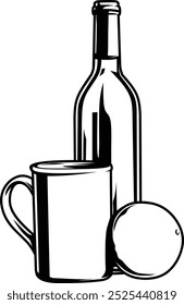 vector bottles and glasses for design needs