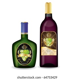 Vector bottles on a isolated background