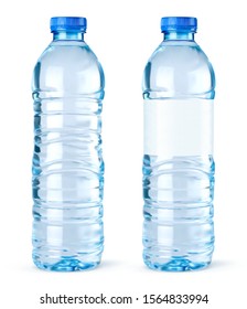 Векторные бутылки с водой на белом фоне