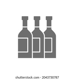 Vector bottles, wine, alcohol, champagne grey icon.