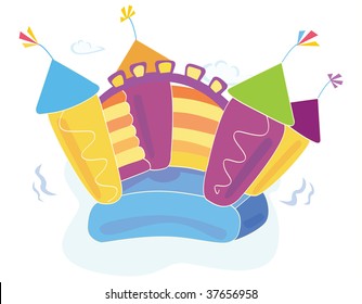 Vector bouncy castle. Vector Illustration of a bouncy castle. Easy to resize and change colors!