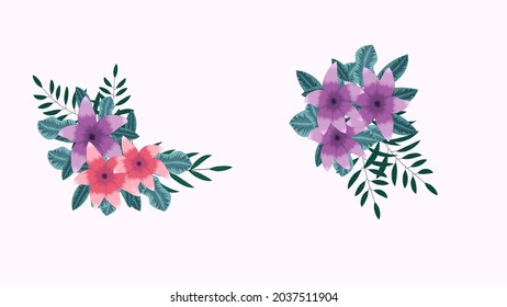 Vektor-Bouquet-Sträucher mit Frühlingsblumen mit Baumzweigen als neue Detailinstrumente für Clipkunst, einzelne Arrangements wie Design für Banner, Postkarten, Werbung, Social-Media-Posts, Textilwaren