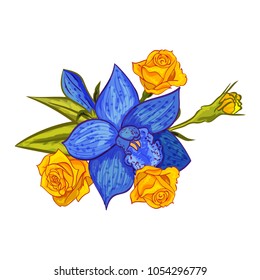 vector bouquet of flowers for the design of cards, invitations, price tags, poster