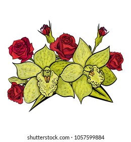 vector bouquet of flowers for the design of cards, invitations, price tags, poster