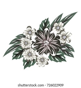 vector, bouquet of flowers for the design of cards, invitations, price tags, poster