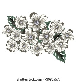 vector, bouquet of flowers for the design of cards, invitations, price tags, poster