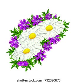 vector bouquet of flowers for the design of cards, invitations, price tags, poster