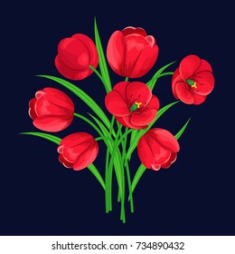 vector bouquet of flowers for the design of cards, invitations, price tags, poster