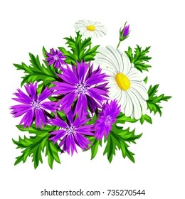 vector bouquet of flowers for the design of cards, invitations, price tags, poster