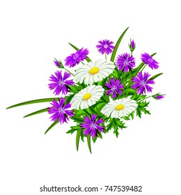 vector bouquet of flowers for the design of cards, invitations, price tags, poster