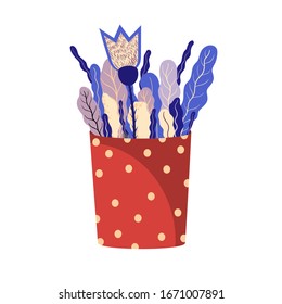 Vector bouquet of flowers. Hand drawn. T-shirt print design. Vector plants. Postcard and invitation card. Banner. Flyer. Poster.
