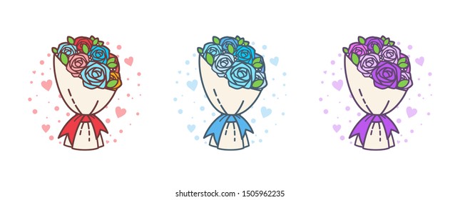 vector bouquet of flowers isolated on a white background