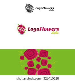 vector bouquet of flowers logo
