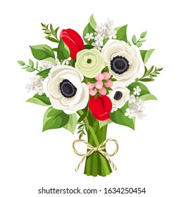 Vector bouquet and red