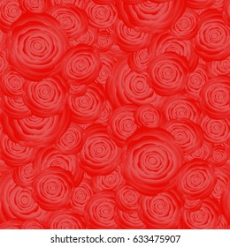 Vector Bouquet of Roses Random Seamless Pattern. Fresh Floral Background