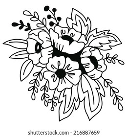 Vector Bouquet of Wildflowers
