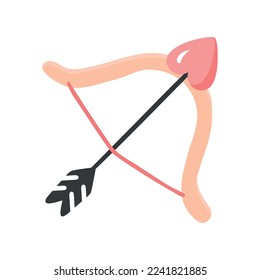 Vector bow with arrow for valentine's day cards, posters, wrapping and design.