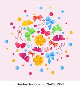 Vector bow background template design invitation