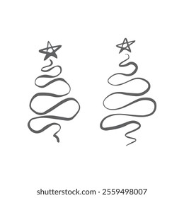 Vector bow for a birthday party. Linear drawing in black and white for the icon festival. A design sketch made by hand on a white isolated background.