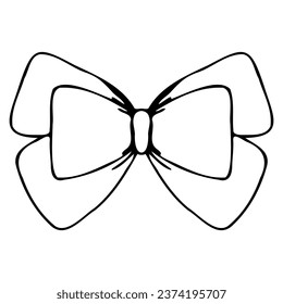 Vector bow compound addition in doodle style linear black isolated