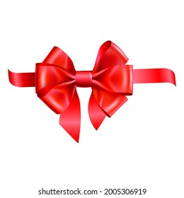Vector bow isolated on a white background. Red gift bow for card, presentation, valentine's day, christmas and birthday illustration